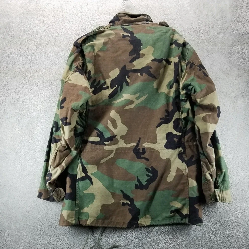 US Army Jacket Mens M Green‎ M65 Cold Weather Field Coat Woodland Camoflauge